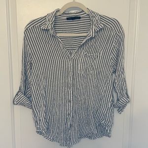 Jane + Delancey Striped Button-Down Shirt Size M